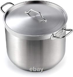 02616 Professional Grade Lid 30 Quart Stainless Steel Stockpot, Silver