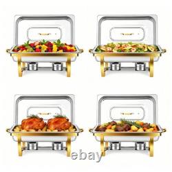 1/2/4 Pack Chafing Dish 9 Quart Stainless Steel Buffet Catering