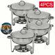 1/2/4x Round Chafing Dish Buffet Chafer Warmer Set Withlid 5 Quart, Stainless Steel