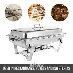 1/4 Packs 8 Quart Stainless Steel Chafing Dish Buffet Trays Chafer Dish Set US