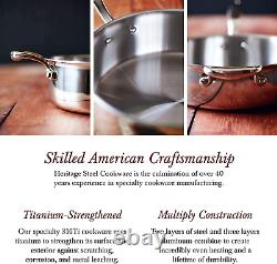 1.5 Quart Sauté Pan with Lid Titanium Strengthened 316Ti Stainless Steel with