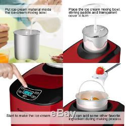 1.6 Quart Automatic Ice Cream Maker Frozen Dessert Machine LCD Digital Display