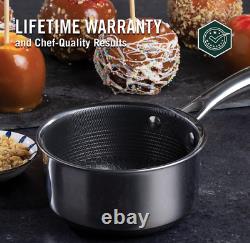 1 Quart Hybrid Pot with Glass Lid Non-Stick Pan, Easy to Clean, Dishwasher