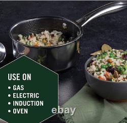 1 Quart Hybrid Pot with Glass Lid Non-Stick Pan, Easy to Clean, Dishwasher