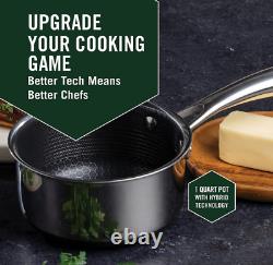 1 Quart Hybrid Pot with Glass Lid Non-Stick Pan, Easy to Clean, Dishwasher