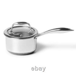 1 Quart Hybrid Pot with Glass Lid Non Stick Saucepan, Easy to Clean