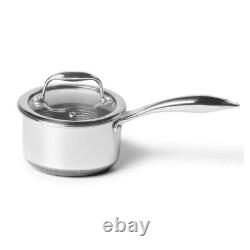 1 Quart Hybrid Pot with Glass Lid Non Stick Saucepan, Easy to Clean