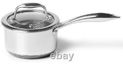 1 Quart Hybrid Pot with Glass Lid Non Stick Saucepan, Easy to Clean, Oven Safe