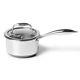 1 Quart Hybrid Stainless Steel Pot With Glass Lid Stay Cool Handle Nonstick Dish