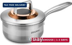 1 Quart Stainless Steel Saucepan with Lid, 6 Inch Hybrid Nonstick Sauce Pan, Smal