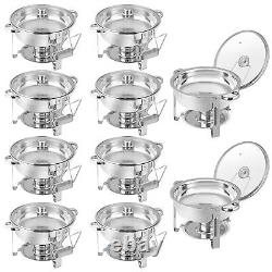 10 Packs 5 Quart Stainless Steel Chafing Dish Buffet Trays Chafer Buffet Warmer