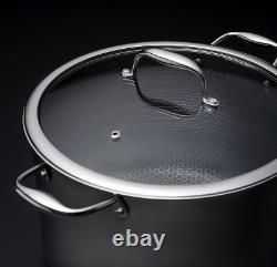 10 Quart Hybrid Stock Pot with Glass Lid Non-Stick Saucepan, Easy to Clean