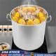 100 Quart Large Stock Pot Stainless Steel With Lid For Restaurant Kitchen Cooking