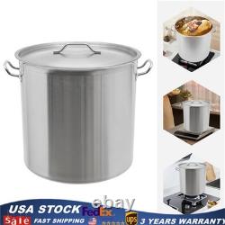 100 Quart Large Stock Pot Stainless Steel with Lid for Restaurant Kitchen Cooking