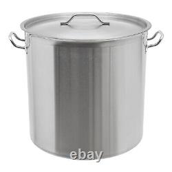 100 Quart Large Stock Pot Stainless Steel with Lid for Restaurant Kitchen Cooking