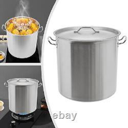 100 Quart Large Stock Pot Stainless Steel with Lid for Restaurant Kitchen Cooking