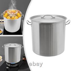 100 Quart Large Stock Pot Stainless Steel with Lid for Restaurant Kitchen Cooking