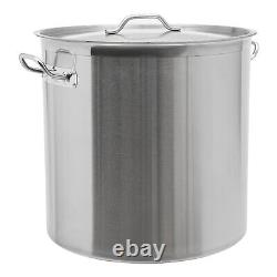 100 Quart Large Stock Pot Stainless Steel with Lid for Restaurant Kitchen Cooking