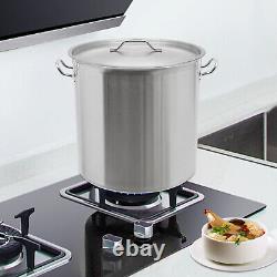 100 Quart Large Stock Pot Stainless Steel with Lid for Restaurant Kitchen Cooking