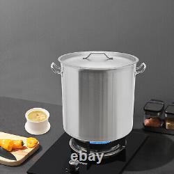 100 Quart Large Stock Pot Stainless Steel with Lid for Restaurant Kitchen Cooking