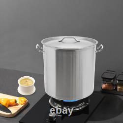 100 Quart Large Stock Pot Stainless Steel with Lid for Restaurant Kitchen Cooking