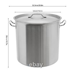 100 Quart Stainless Steel Large Stock Pot with Lid for Restaurant Kitchen Cooking