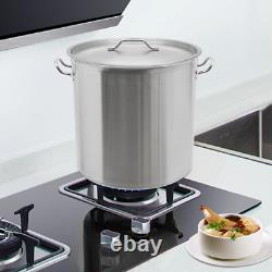 100 Quart Stainless Steel Large Stock Pot with Lid for Restaurant Kitchen Cooking