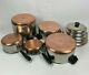 10pc Revere Ware 1801 Copper Bottom Set Pots Pans With Lids 2 To 8 Quart & 7 Vtg