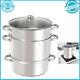 11 Quart Stainless Steel Fruit Juicer Steamer Stove Top With Tempered Glass Lid