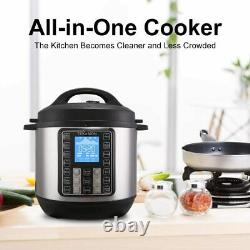 11-in-1 Multi-Use Instant Pot Black Stainless 6-Quart Slow Pressure, Rice Cooker