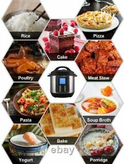 11-in-1 Multi-Use Instant Pot Black Stainless 6-Quart Slow Pressure, Rice Cooker