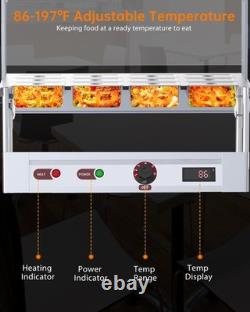 12-Pan Commercial Electric Steam Table, 96 Quart Stainless Steel Food Warmer