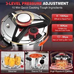 12 Quart Stainless Steel Pressure Cooker Canner 18/8 3-IN-1 Large Pressure
