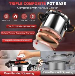 12 Quart Stainless Steel Pressure Cooker Canner 18/8 3-IN-1 Large Pressure