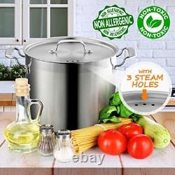 12-Quart Stainless Steel Stockpot 18/8 Food Grade Heavy Duty Large 12 Quart