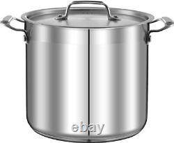 12-Quart Stainless Steel Stockpot 18/8 Food Grade Heavy Duty Large Stock Pot