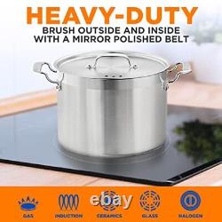 12-Quart Stainless Steel Stockpot 18/8 Food Grade Heavy Duty Large Stock Pot