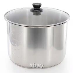 12 Quart Steel Electric Digital Pressure Cooker with Stainless Steel Pot in Silv