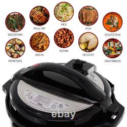 12 Quart Steel Electric Digital Pressure Cooker with Stainless Steel Pot in Silv