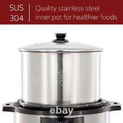 12 Quart Steel Electric Digital Pressure Cooker with Stainless Steel Pot in Silv