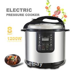 1200W Electric 8-Quart Pressure Cooker 10-in-1 Multi-Functional Slow Cook Pot