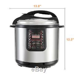 1200W Electric 8-Quart Pressure Cooker 10-in-1 Multi-Functional Slow Cook Pot