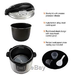 1200W Electric 8-Quart Pressure Cooker 10-in-1 Multi-Functional Slow Cook Pot
