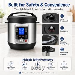 14-in-1 Electric Pressure Cooker 8 Quart, Stainless Steel Multi Cooker with L