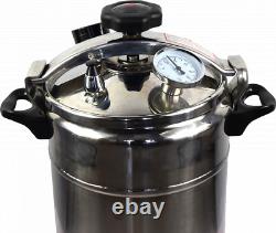 15 Quart / 14 Liter Pressure Canner Cooker Stainless Steel with Steam Gauge New