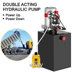 15 Quart Double Acting Hydraulic Pump Dump Trailer Lifting 12V Iron