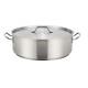 15-quart Stainless Steel Brazier Pan With Cover, Silver
