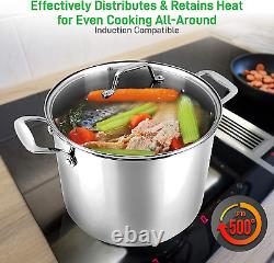 15-Quart Stainless Steel Stock Pot Pot-18/8 Food Grade Heavy Duty Induction-Larg