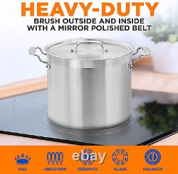 16-Quart Stainless Steel Stockpot 18/8 Food Grade Heavy Duty Large Stock Pot f