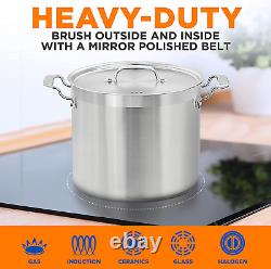 16-Quart Stainless Steel Stockpot 18/8 Food Grade Heavy Duty Large Stock Pot f